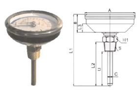 軸向型水高計的結(jié)構圖 軸向型水高計的結(jié)構圖
