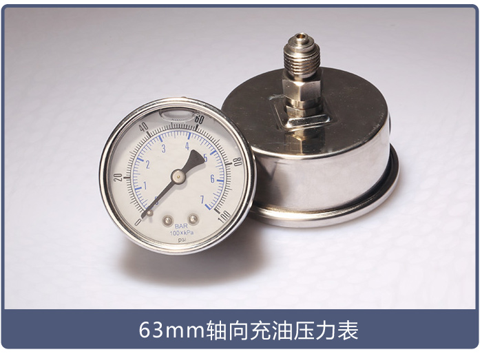 63mm軸向充油壓力表